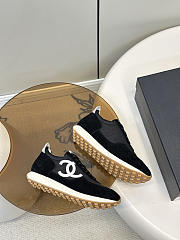 Spring Summer 2026 Chanel Sneakers Fabric & Suede Calfskin Black & White  - 6