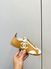Spring Summer 2026 Chanel Sneakers Calfskin & Embossed Suede Calfskin Light Brown & White - 2