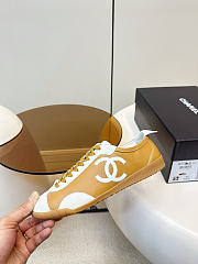 Spring Summer 2026 Chanel Sneakers Calfskin & Embossed Suede Calfskin Light Brown & White - 5