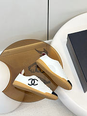 Spring Summer 2026 Chanel Sneakers Calfskin & Embossed Suede Calfskin White & Black - 6