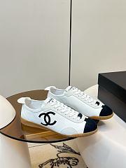 Spring Summer 2026 Chanel Sneakers Calfskin & Embossed Suede Calfskin White & Black - 5