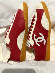 Spring Summer 2026 Chanel Sneakers Calfskin & Embossed Suede Calfskin Red & White - 4