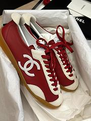 Spring Summer 2026 Chanel Sneakers Calfskin & Embossed Suede Calfskin Red & White - 3