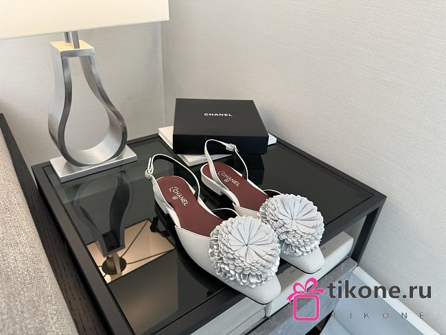 Chanel Camellia Slingback Silver - 1