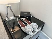 Chanel Camellia Slingback Silver - 1