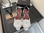 Chanel Camellia Slingback Silver - 3