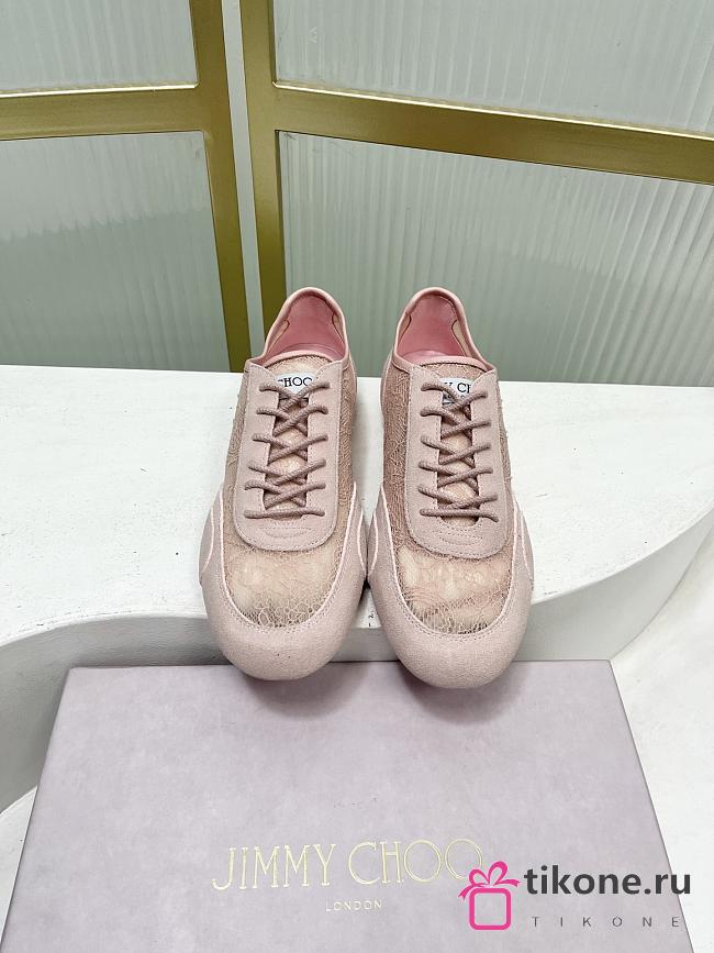 Jimmy Choo Sunny F Rose Leather Mix and Jimmy Choo Lace Low Top Trainers - 1