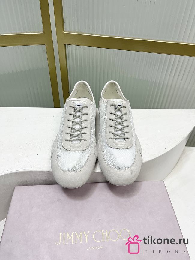 Jimmy Choo Sunny F Latte Leather Mix and Jimmy Choo Lace Low Top Trainers - 1