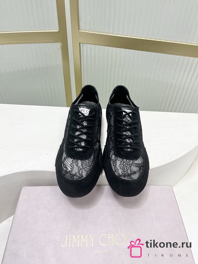 Jimmy Choo Sunny F Black Leather Mix and Jimmy Choo Lace Low Top Trainers - 1