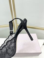 Jimmy Choo Faiz 100 Lace Pumps with Metal Lace Black/Gold - 2