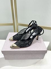 Jimmy Choo Faiz 100 Lace Pumps with Metal Lace Black/Gold - 3