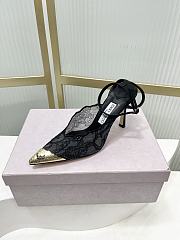 Jimmy Choo Faiz 100 Lace Pumps with Metal Lace Black/Gold - 5