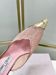 Jimmy Choo Faiz 100 Lace Pumps with Metal Lace Rose/Gold - 5