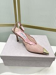Jimmy Choo Faiz 100 Lace Pumps with Metal Lace Rose/Gold - 4