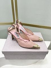 Jimmy Choo Faiz 100 Lace Pumps with Metal Lace Rose/Gold - 3