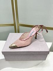 Jimmy Choo Faiz 100 Lace Pumps with Metal Lace Rose/Gold - 2