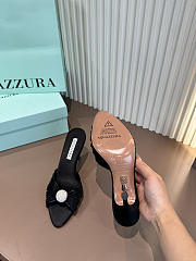 Aquazzura Mystery Mule 85 Satin and Leather Black - 4