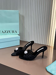 Aquazzura Mystery Mule 85 Satin and Leather Black - 3