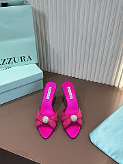 Aquazzura Mystery Mule 85 Satin and Leather Fuchsia - 1