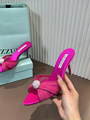 Aquazzura Mystery Mule 85 Satin and Leather Fuchsia - 4