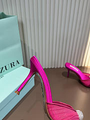 Aquazzura Mystery Mule 85 Satin and Leather Fuchsia - 2