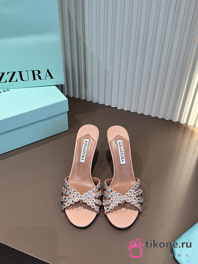 Aquazzura Tequila Mule 75 Smooth Nappa Pink - 1