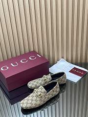 Gucci Women's Loafer With Horsebit Beige GG Canvas - 6