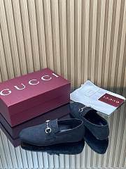 Gucci Women's Loafer With Horsebit Black GG Canvas - 4