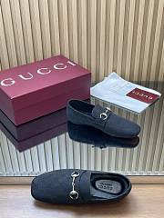 Gucci Women's Loafer With Horsebit Black GG Canvas - 2