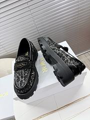 Dior Boy Platform Loafer Black Tweed with White Microcannage Motif - 4