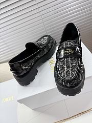 Dior Boy Platform Loafer Black Tweed with White Microcannage Motif - 3