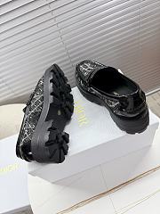 Dior Boy Platform Loafer Black Tweed with White Microcannage Motif - 2