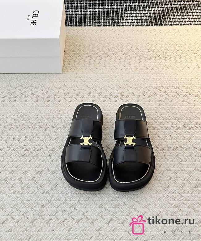 Celine Clea Mule In Calfskin Black - 1