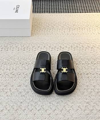 Celine Clea Mule In Calfskin Black