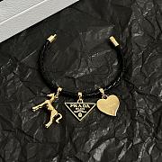 Prada Braided Nappa Leather Bracelet Black 1IB732 - 6