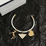 Prada Braided Nappa Leather Bracelet White 1IB732 - 3