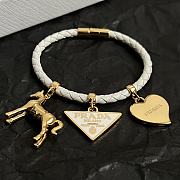 Prada Braided Nappa Leather Bracelet White 1IB732 - 4