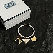 Prada Braided Nappa Leather Bracelet White 1IB732 - 2