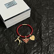 Prada Braided Nappa Leather Bracelet Red 1IB732 - 1
