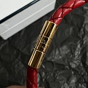 Prada Braided Nappa Leather Bracelet Red 1IB732 - 5