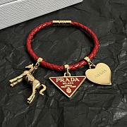 Prada Braided Nappa Leather Bracelet Red 1IB732 - 2