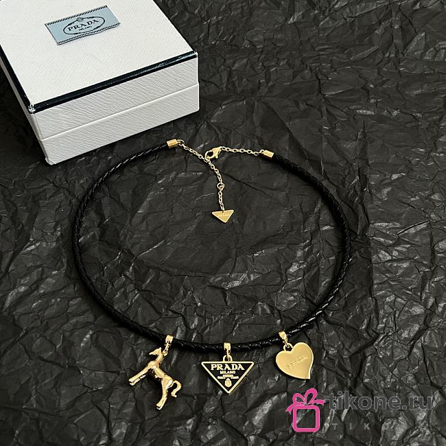 Prada Braided Nappa Leather Choker Black 1IC282 - 1