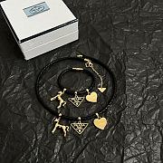 Prada Braided Nappa Leather Choker Black 1IC282 - 3