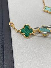 VCA Vintage Alhambra Bracelet 5 Motifs 18k Yellow Gold Malachite Green VCARL80900 - 6