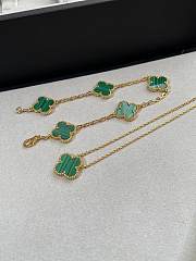 VCA Vintage Alhambra Bracelet 5 Motifs 18k Yellow Gold Malachite Green VCARL80900 - 3