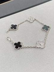 VCA Vintage Alhambra Bracelet 5 Motifs 18k White Gold Diamond Onyx Black VCARP2R900 - 6
