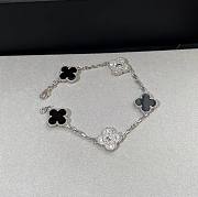 VCA Vintage Alhambra Bracelet 5 Motifs 18k White Gold Diamond Onyx Black VCARP2R900 - 1