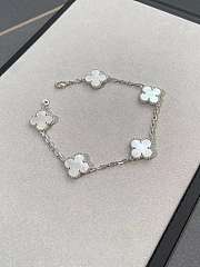 VCA Vintage Alhambra Bracelet 5 Motifs 18k White Gold Mother-Of-Pearl White VCARF48400 - 2