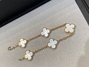 VCA Vintage Alhambra Bracelet 5 Motifs 18k Yellow Gold Mother-Of-Pearl White VCARA41800 - 3