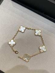 VCA Vintage Alhambra Bracelet 5 Motifs 18k Yellow Gold Mother-Of-Pearl White VCARA41800 - 2